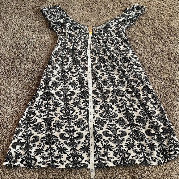 VINTAGE y2k Miuse damask pattern mini dress black and white babydoll size small - Picture 8 of 9